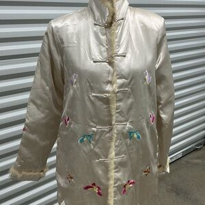 Vintage Chinese Silk Jacket | Frog Closure | Embroidered | Size L
